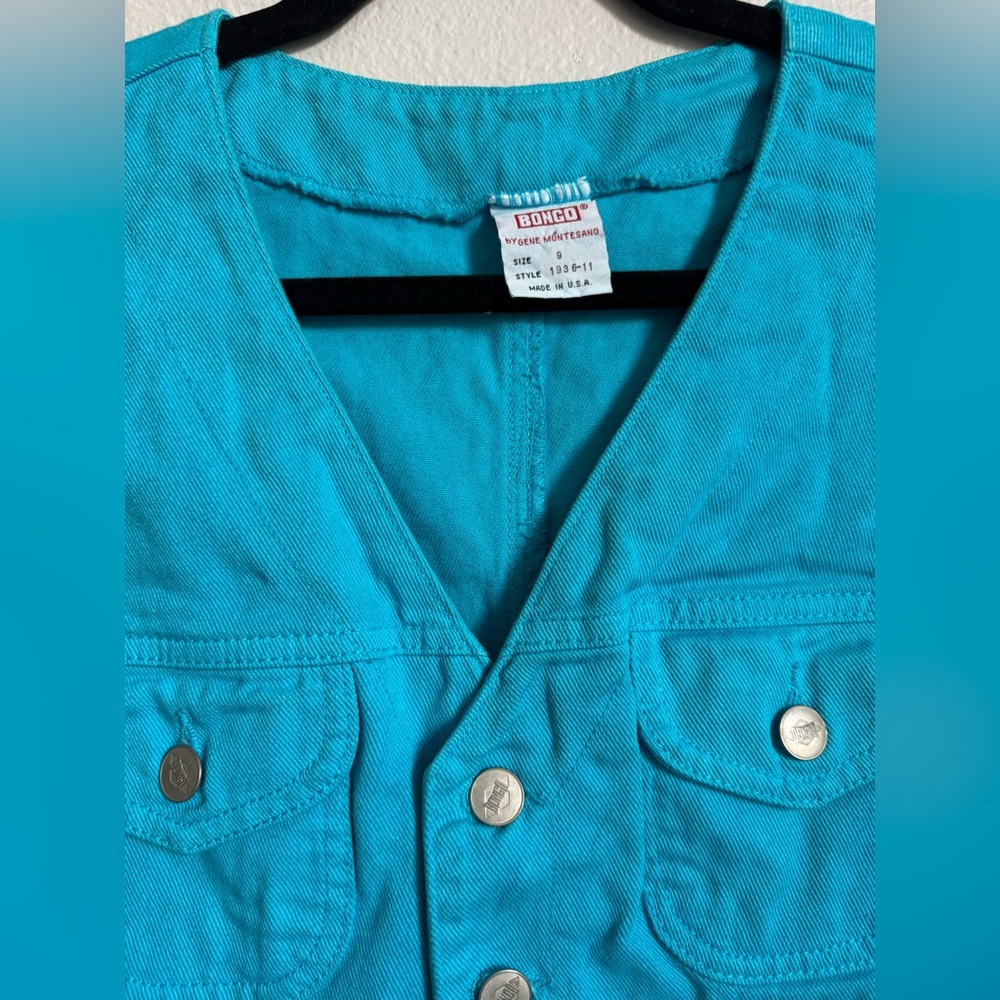 BONGO Y2K Vintage Mini denim dress - Teal - Sz 9 - Picture 3 of 8